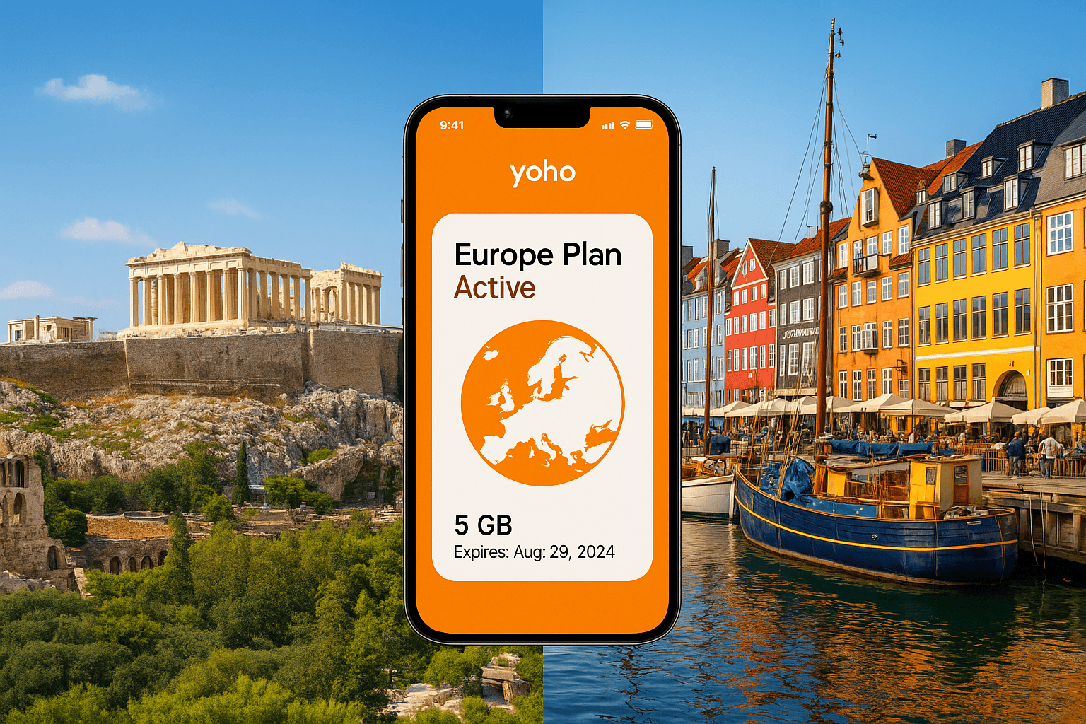 One eSIM for Greece & Denmark | Yoho Mobile Europe Plans