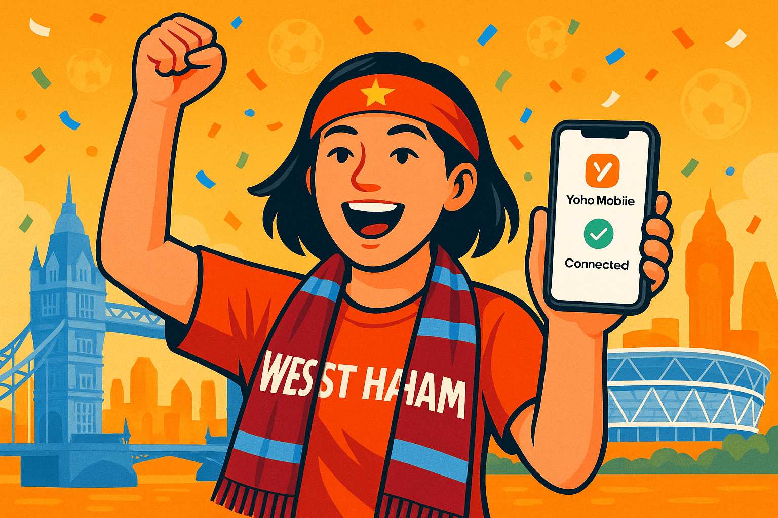 UK eSIM for Vietnamese West Ham Fans | Yoho Mobile London Guide