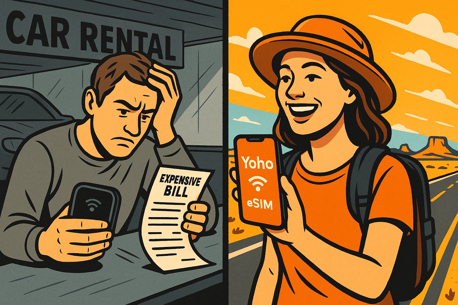 Rental Car WiFi vs eSIM Hotspot: 2025 USA Road Trip Cost Saver