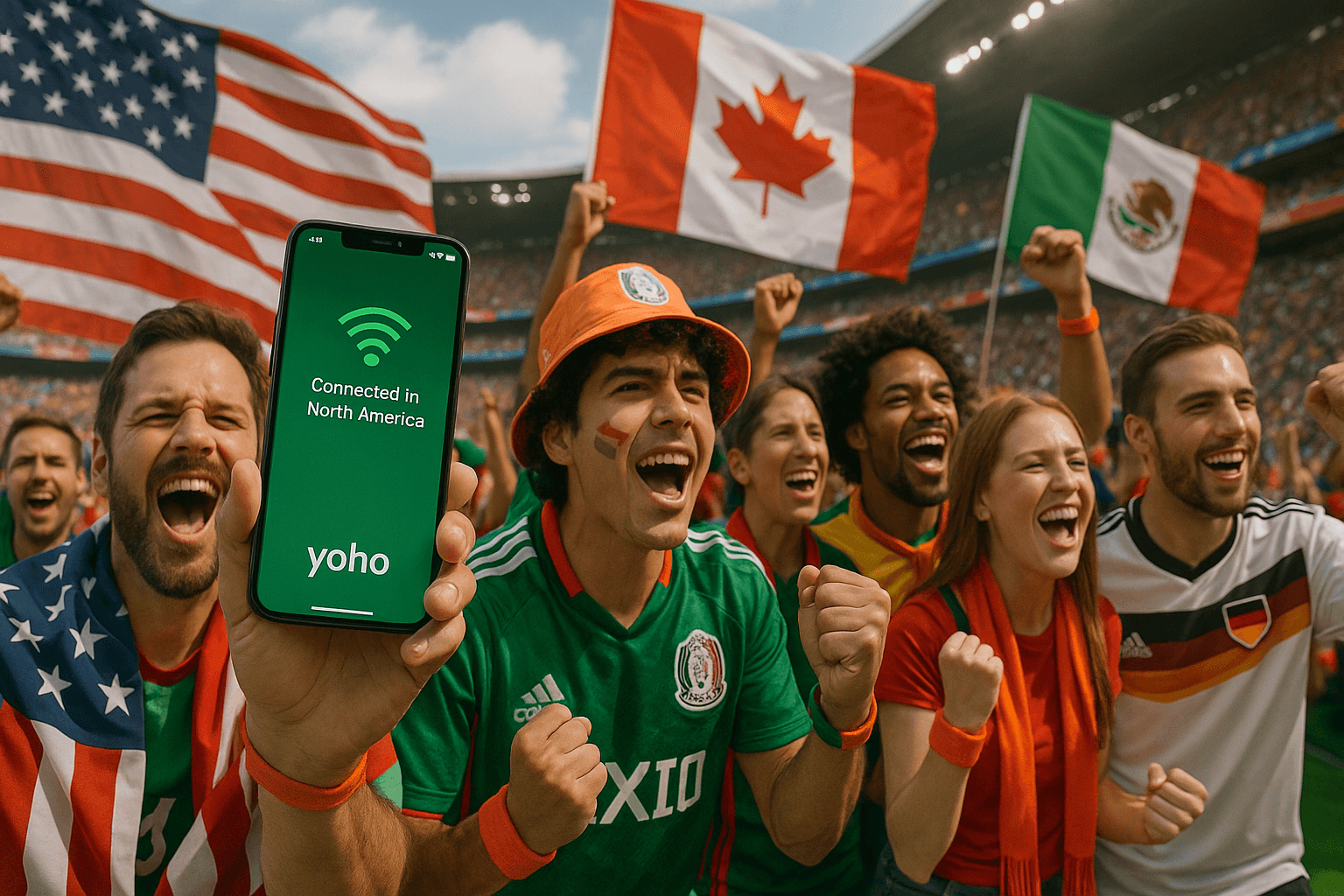 eSIM für die WM 2026 in den USA, Kanada & Mexiko | Yoho Mobile