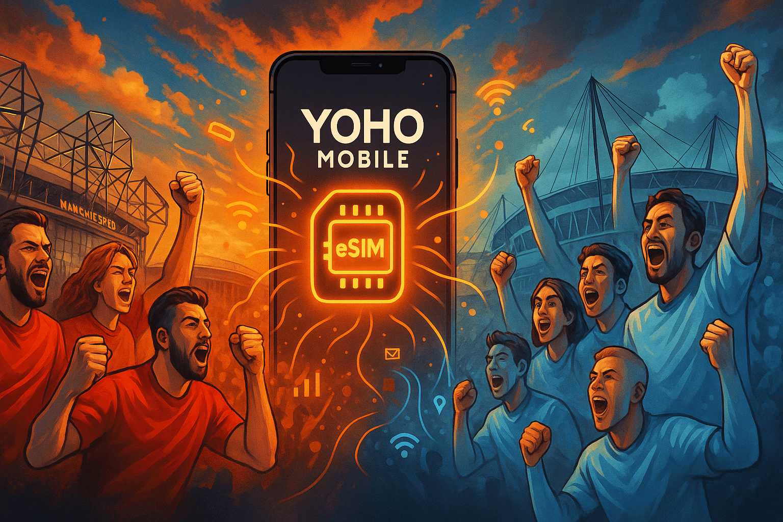Best eSIM for Man City & Man Utd Games in Manchester | Yoho