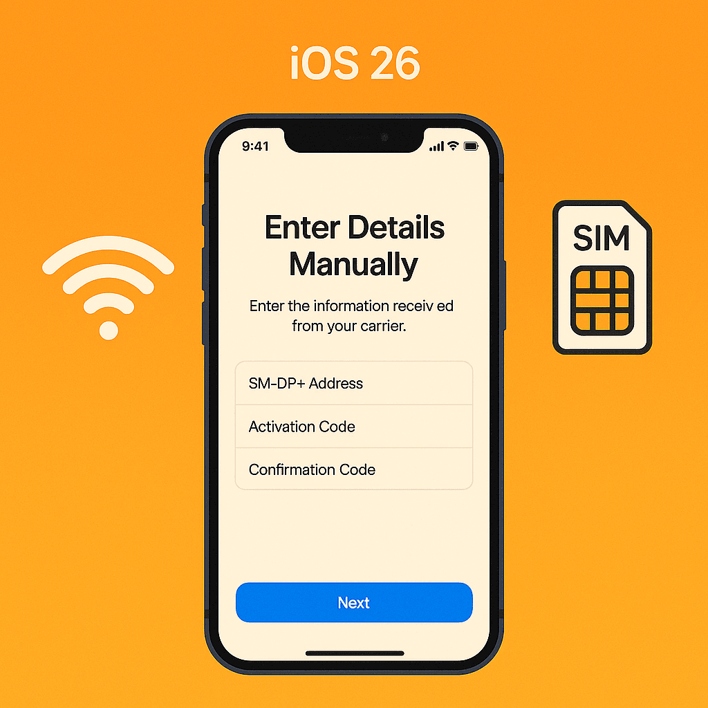 How to Manually Activate an eSIM on iOS 26 | Yoho Mobile Guide