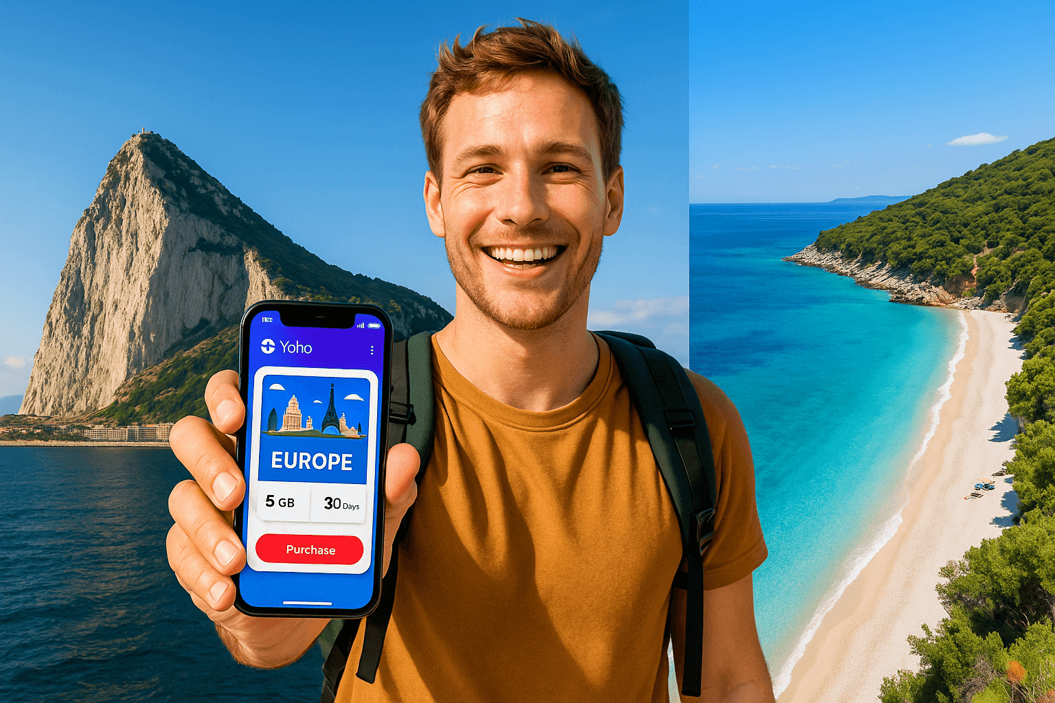eSIM za Gibraltar in Albanijo | Ostanite povezani | Yoho Mobile