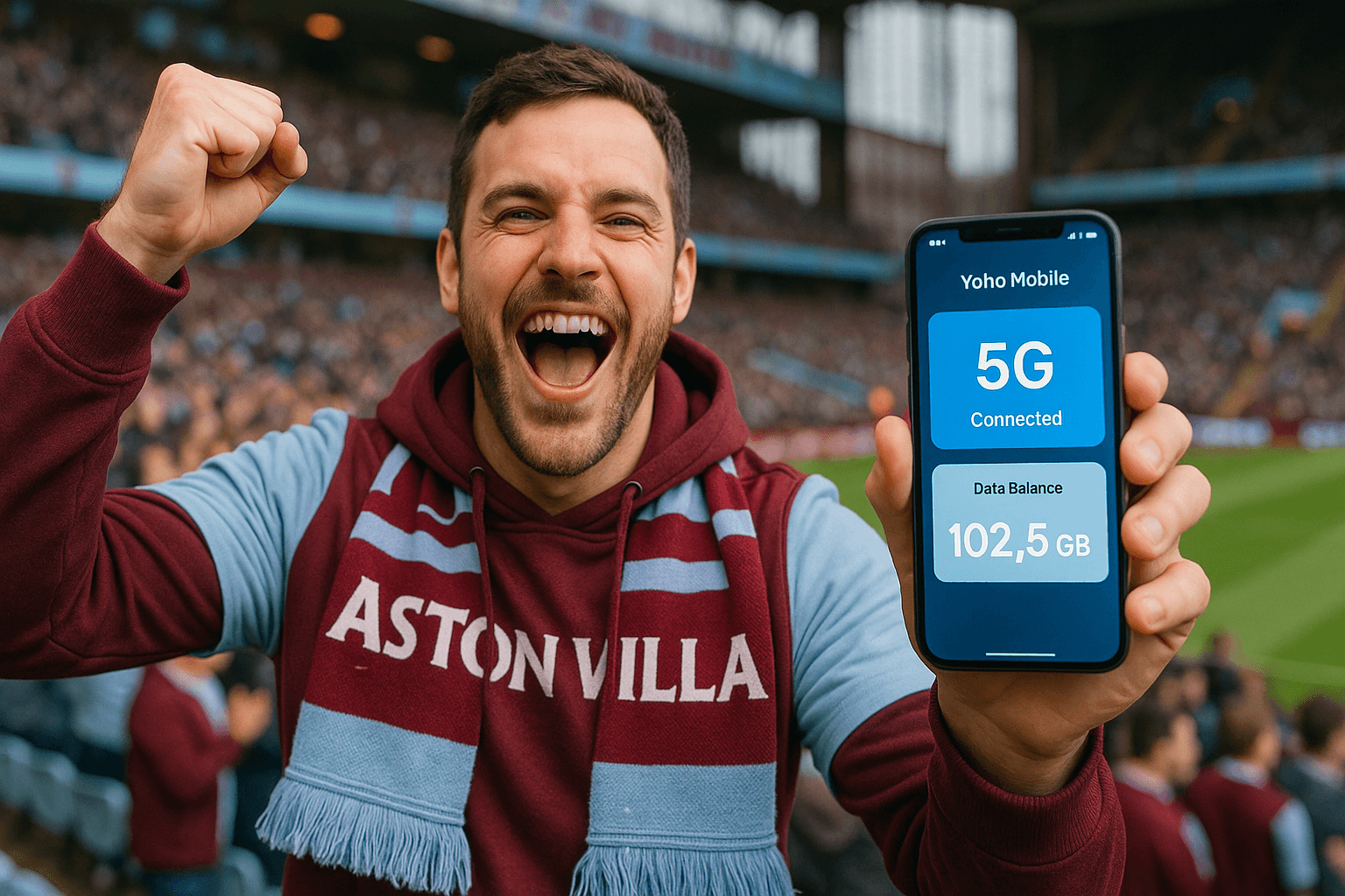 Yoho Mobile eSIM for Aston Villa Fans in Birmingham | UTV!