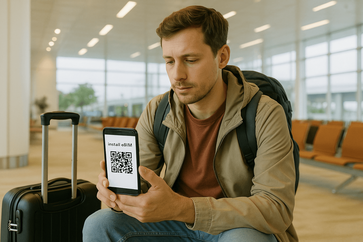 Traveler Installs eSIM