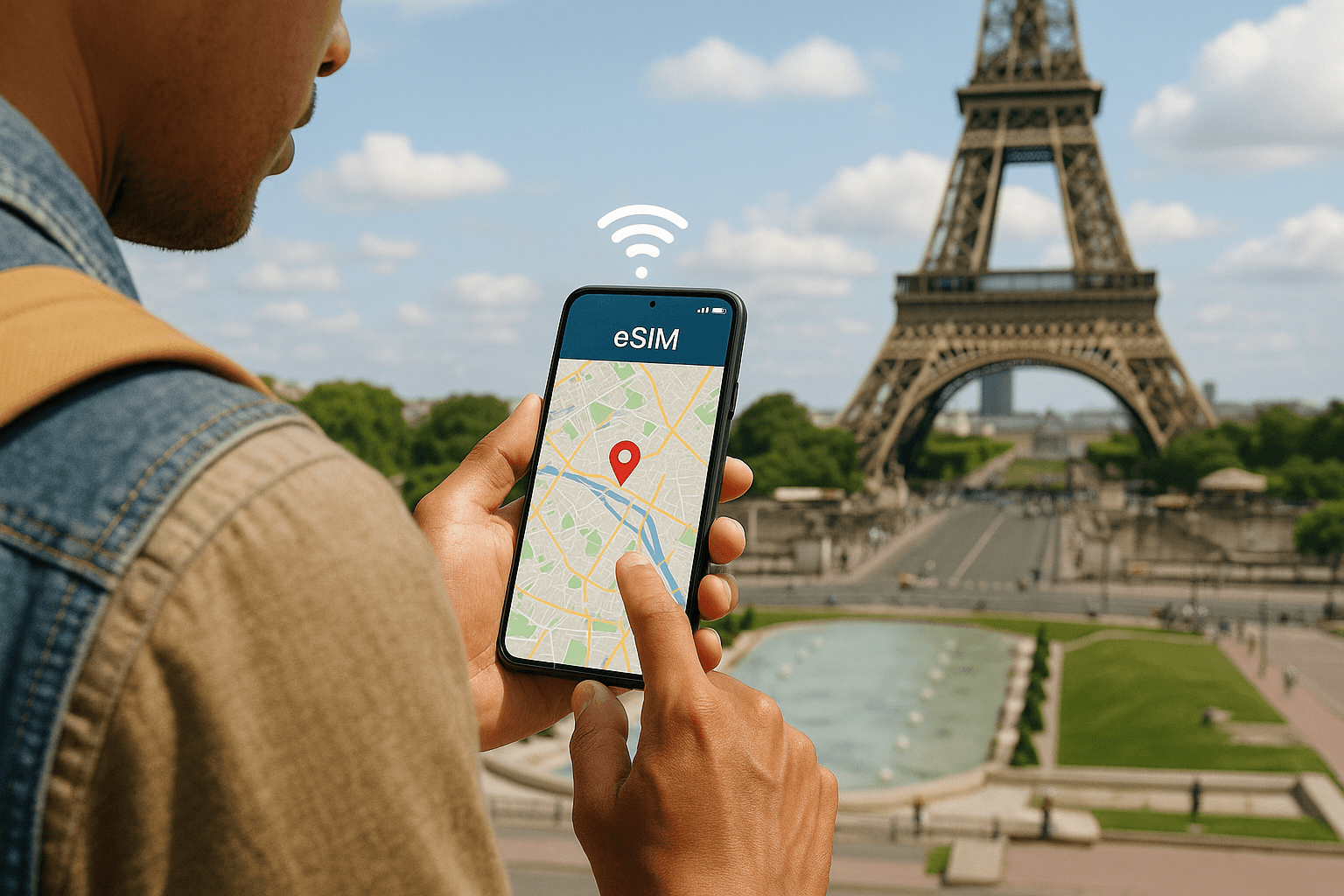 Traveler Navigating Paris