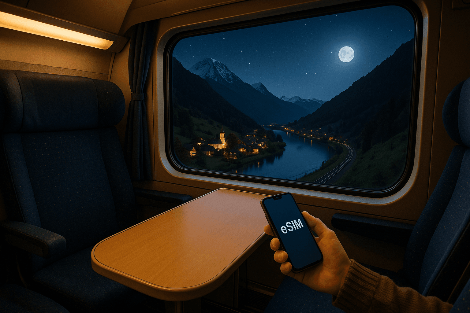 Europe by Train: Seamless Data with an eSIM for Your Night Trip