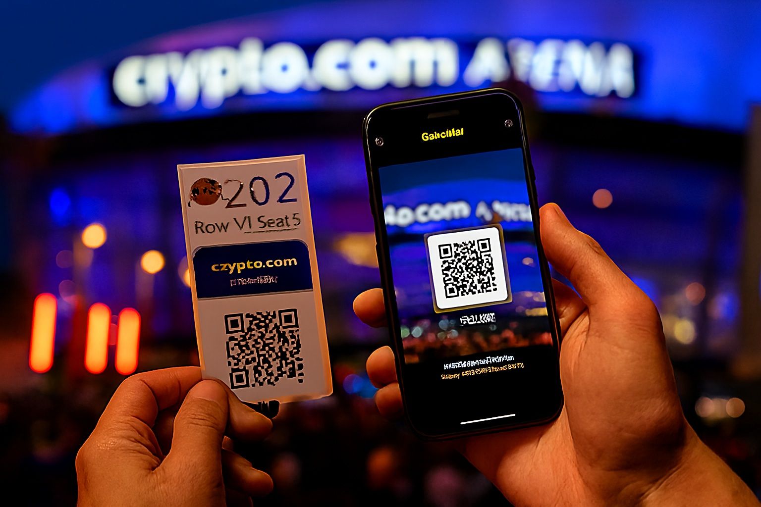 Activating an eSIM by scanning a QR code before entering Crypto.com Arena