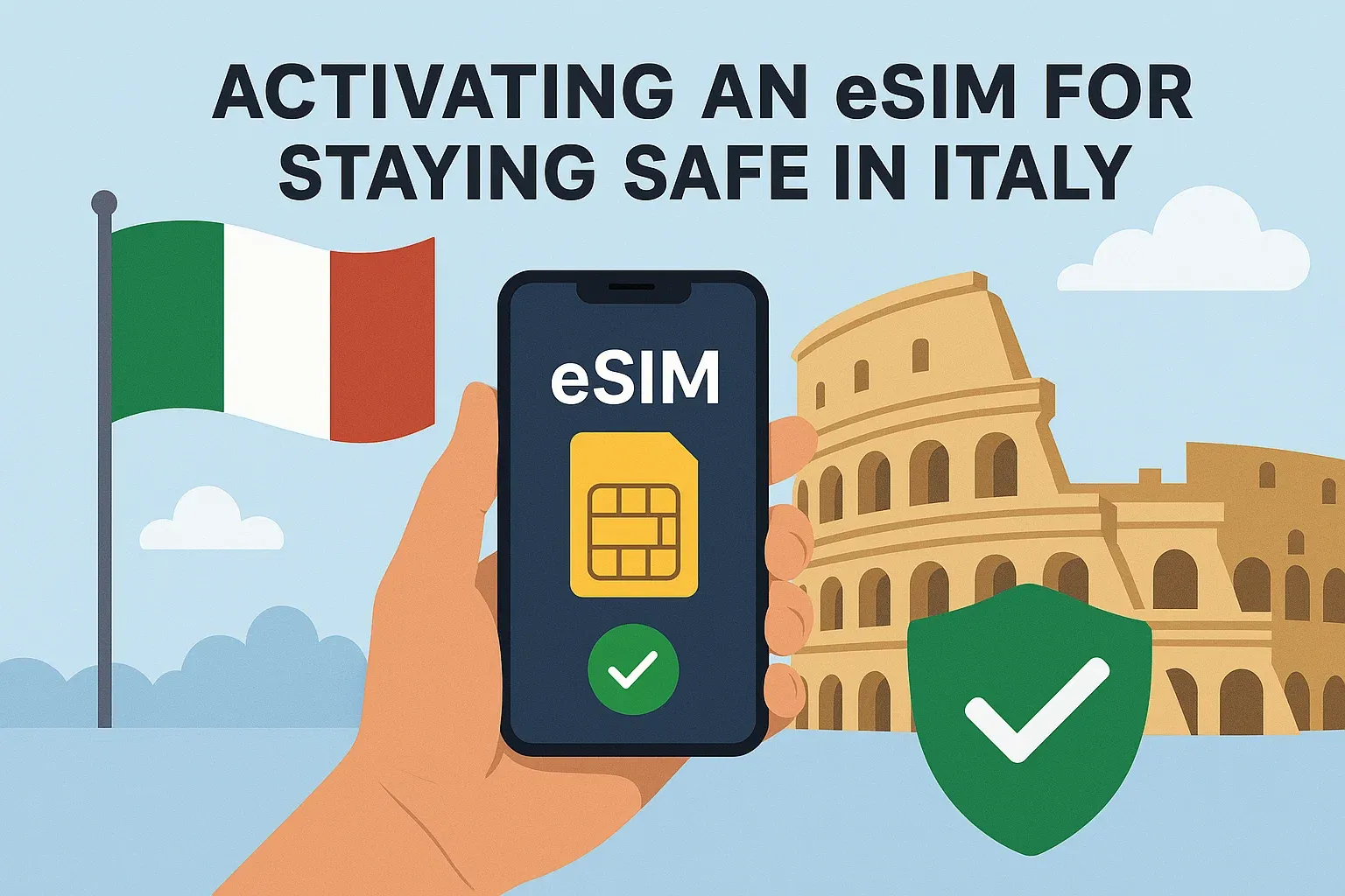Activating an eSIM for staying safe in Italy