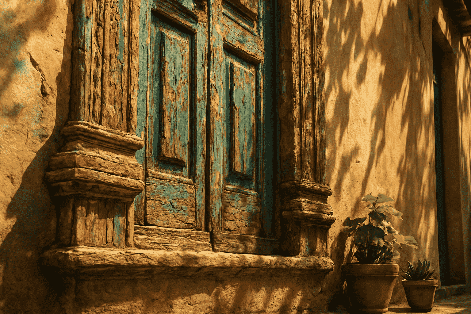 Close-up of a colorful, detailed doorway, highlighting the curiosity benefits of traveling