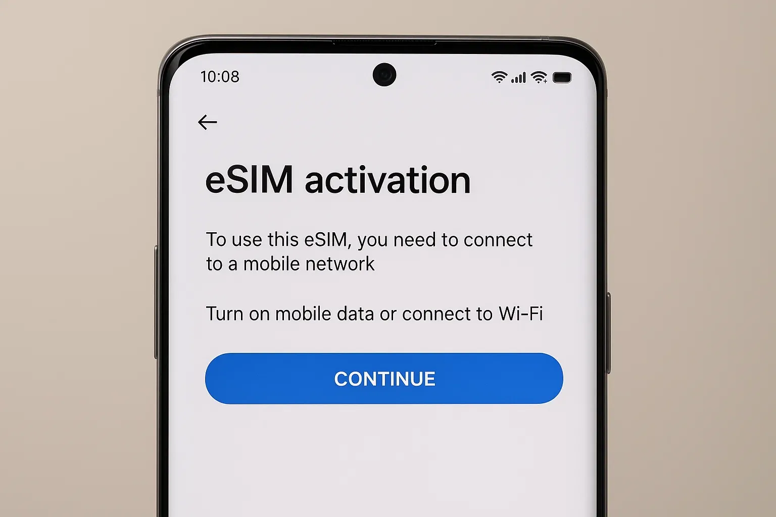 Close-up of OPPO Find X9 Pro screen showing eSIM activation menu, with soft studio lighting emphasizing clarity and simple setup