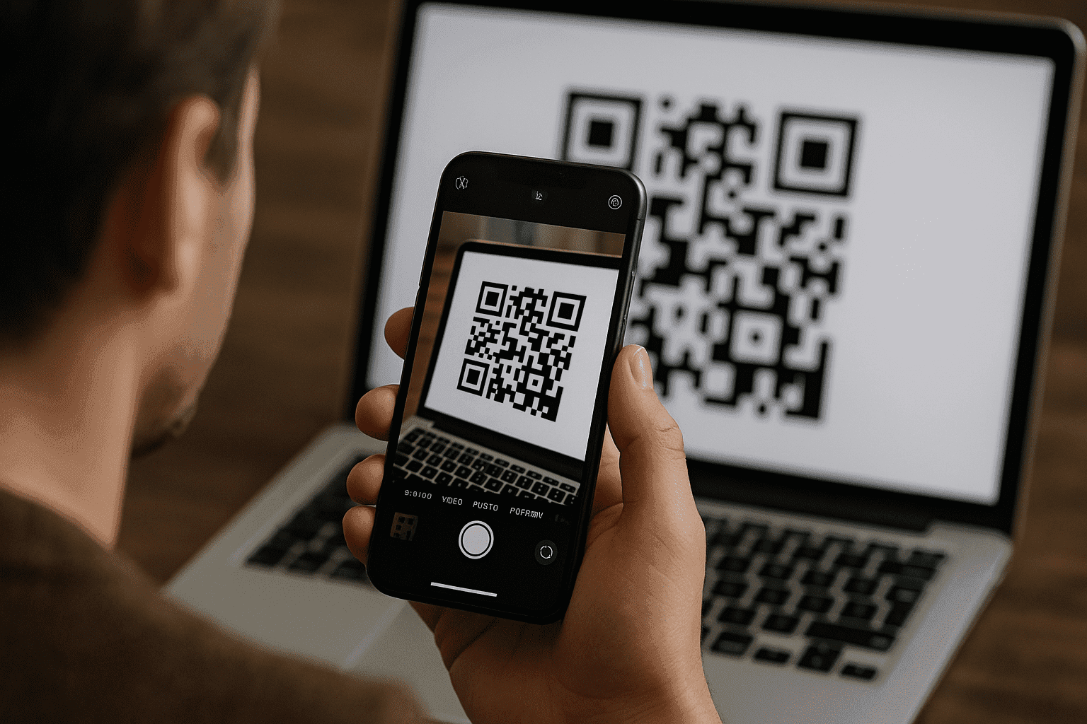 Scanning a QR code to complete the transfer of an eSIM to a new iPhone