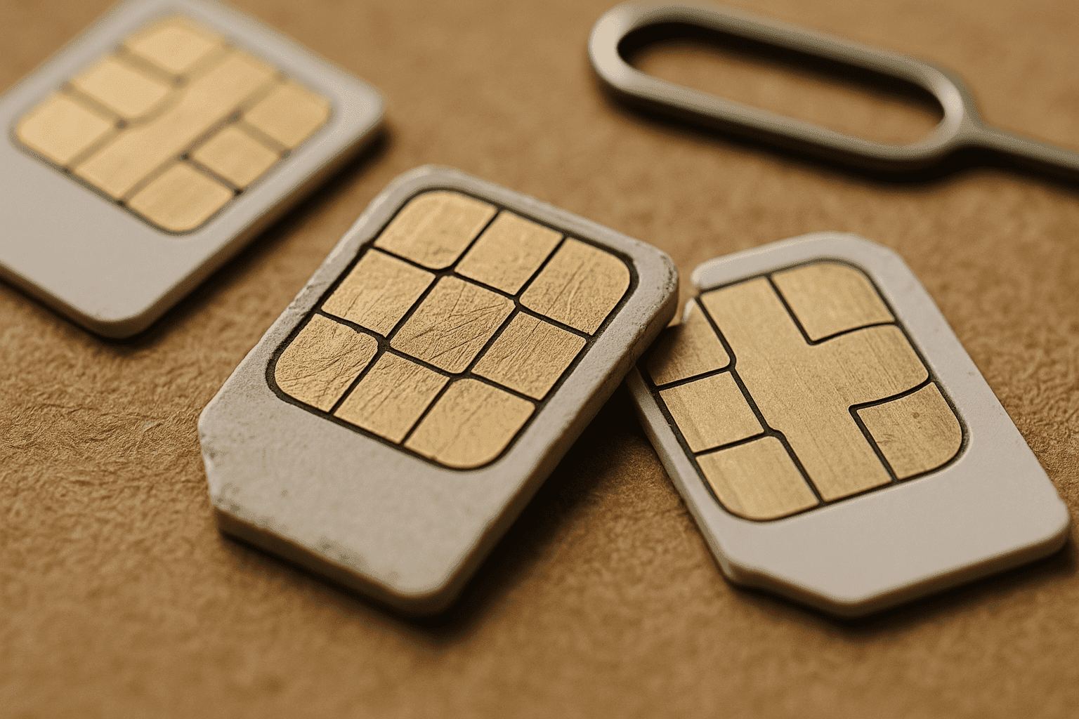 Damaged and worn-out SIM cards, showing physical reasons why do sim cards go bad