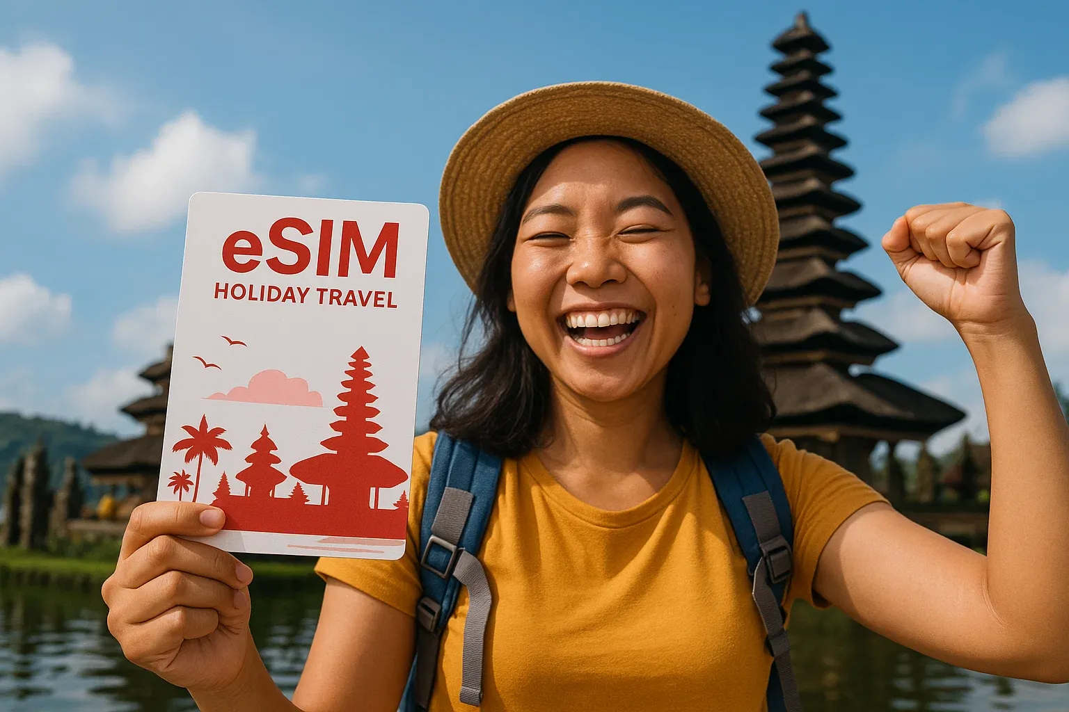 celebrating with an eSIM for holiday travel in Indonesia