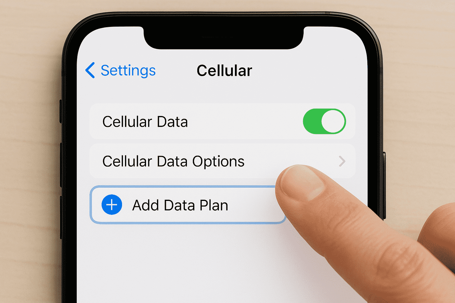Checking a smartphone's settings to see if it supports a cheap eSIM plan.
