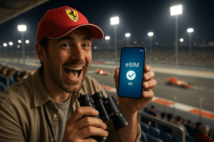 Excited Night Race Fan