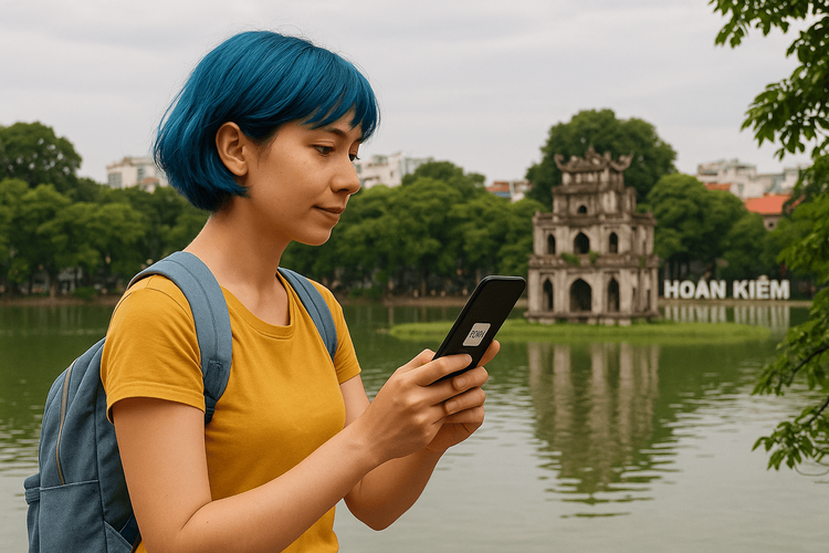 Tourist at Hoan Kiem