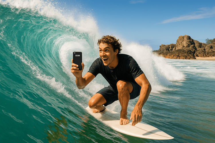 Surfer riding a wave at Snapper Rocks