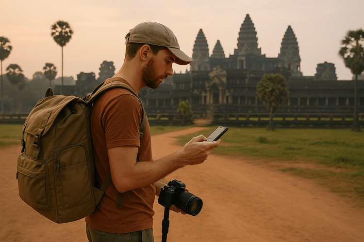 Traveler at Angkor Wat