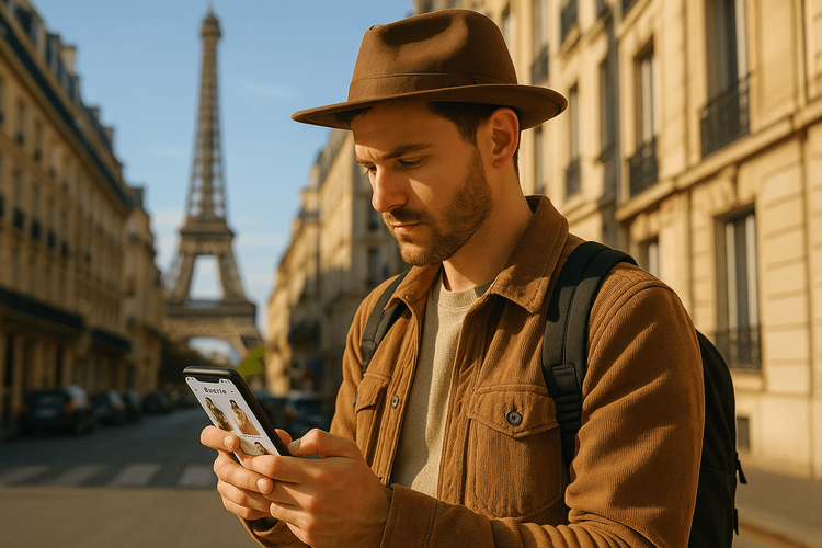 Traveler standing on a Paris