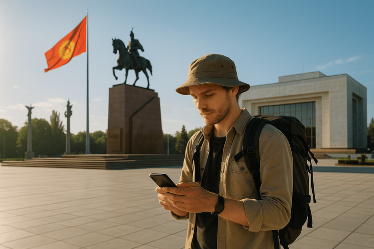 Traveler in Ala-Too Square