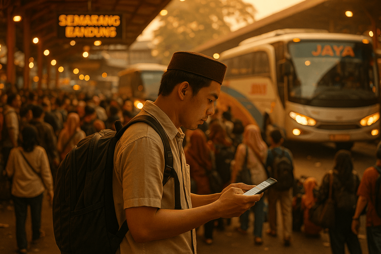 Lebaran Bus Terminal Hustle