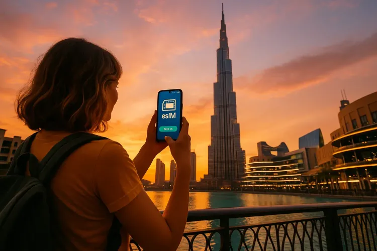 Traveler at Burj Khalifa