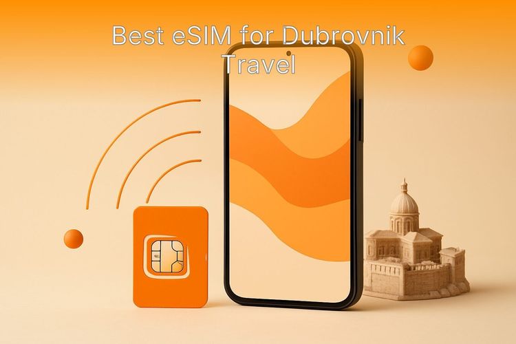 Traveler using a smartphone to capture the view from the ancient city walls of Dubrovnik over the Adriatic Sea.