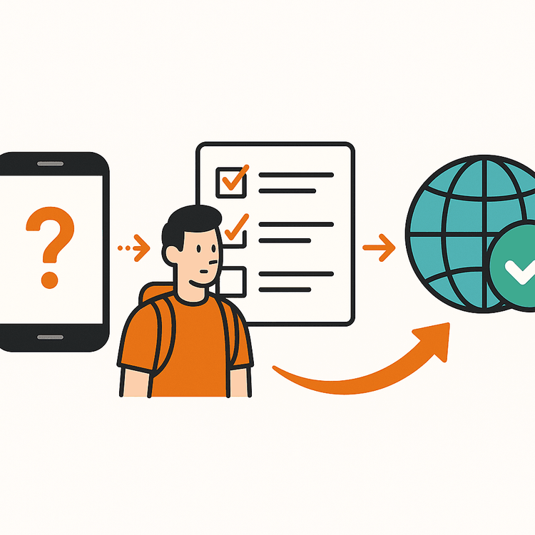 A visual guide to Yoho Mobile's self-help troubleshooting steps for eSIM connectivity.