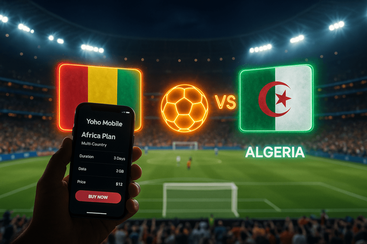 Guinea vs Alžírsko: Pořiďte si eSIM pro Guineu a Alžírsko | Yoho Mobile