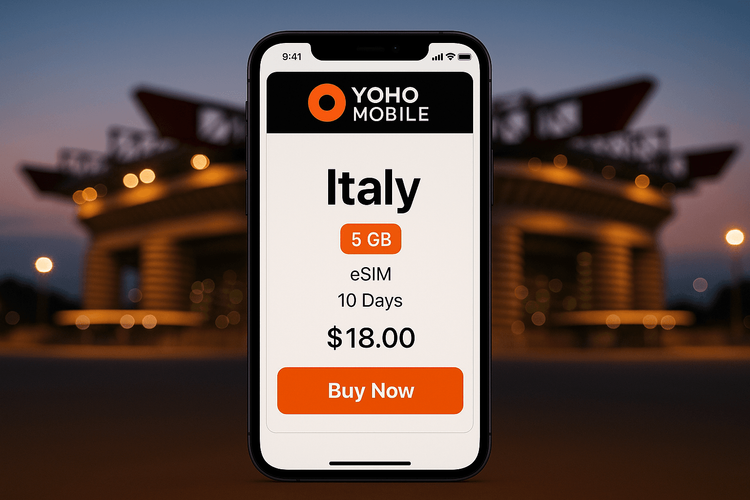 أفضل شريحة eSIM لإيطاليا لمشجعي الدوري الإيطالي القادمين من تايلاند إلى ميلانو | Yoho Mobile