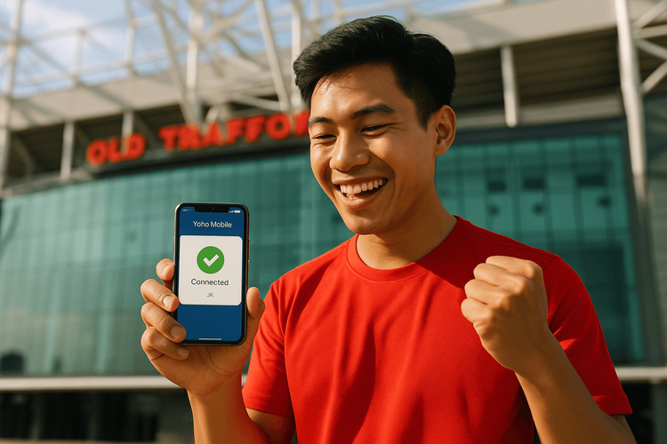 eSIM pro Velkou Británii: Průvodce pro fanoušky Man Utd z Vietnamu na Old Trafford