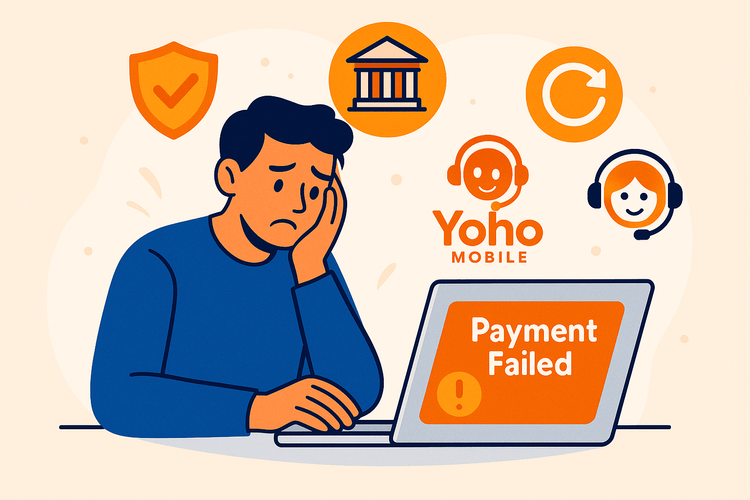 فشل دفع قيمة شريحة eSIM؟ حل مشاكل Yoho Mobile (دليل 2025)
