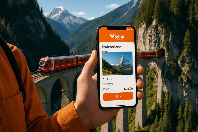 Наръчник за свързаност със Swiss Travel Pass: eSIM за живописни маршрути