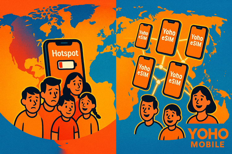 Хот-спот или несколько eSIM для семейных путешествий | Yoho Mobile