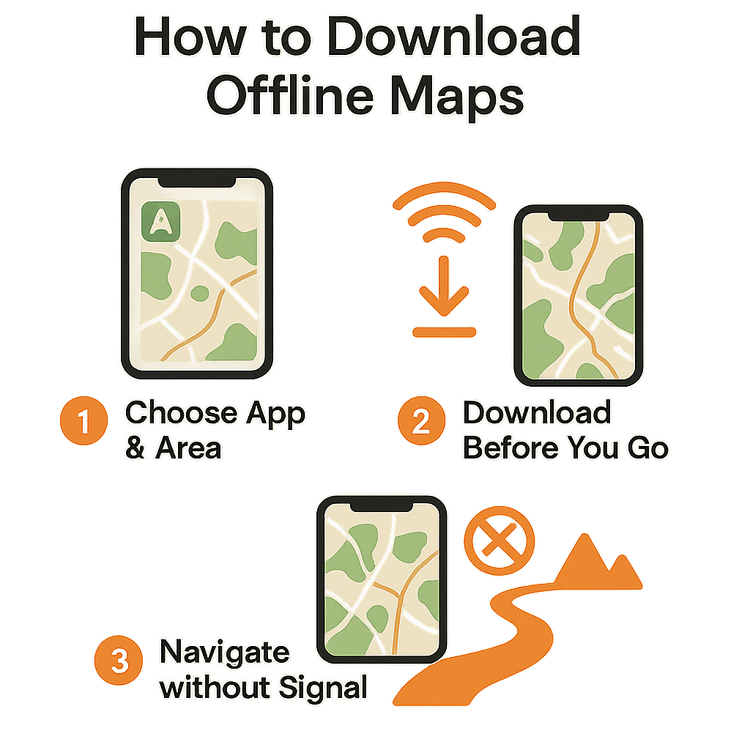 A 3-step guide on how to download offline maps for hiking before you lose cell signal.