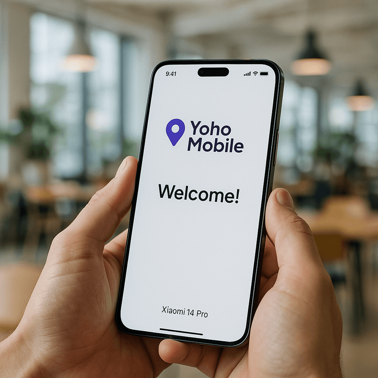 A user successfully connected to the internet on a Xiaomi phone using a Yoho Mobile eSIM.