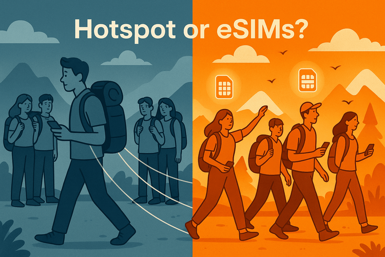 Hotspot vs. Multiple eSIMs for Group Travel | Yoho Mobile