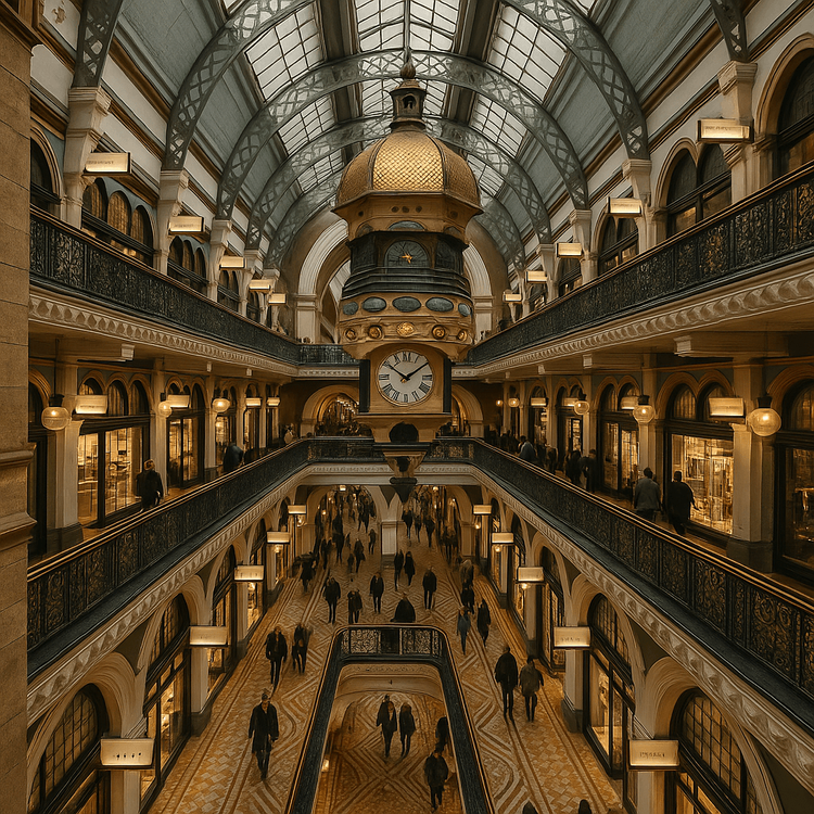 The grand interior of the Queen Victoria Building, a perfect indoor shopping destination in Sydney.