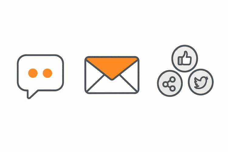 Icons representing Yoho Mobile's support channels: Live Chat, Email, and Social Media.