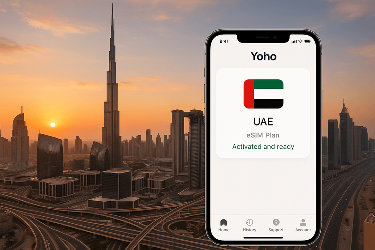 2025년 두바이 RTA 가이드용 eSIM | Yoho Mobile UAE 데이터 요금제