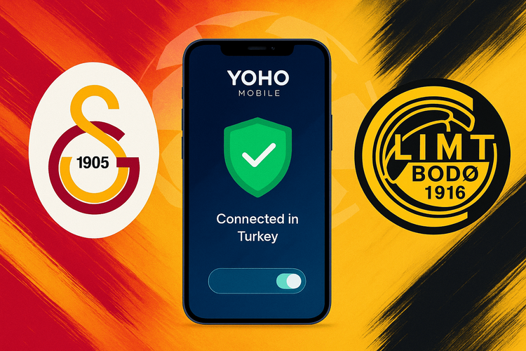 Yoho Mobile eSIM connectivity for the Galatasaray vs Bodø/Glimt Champions League match.