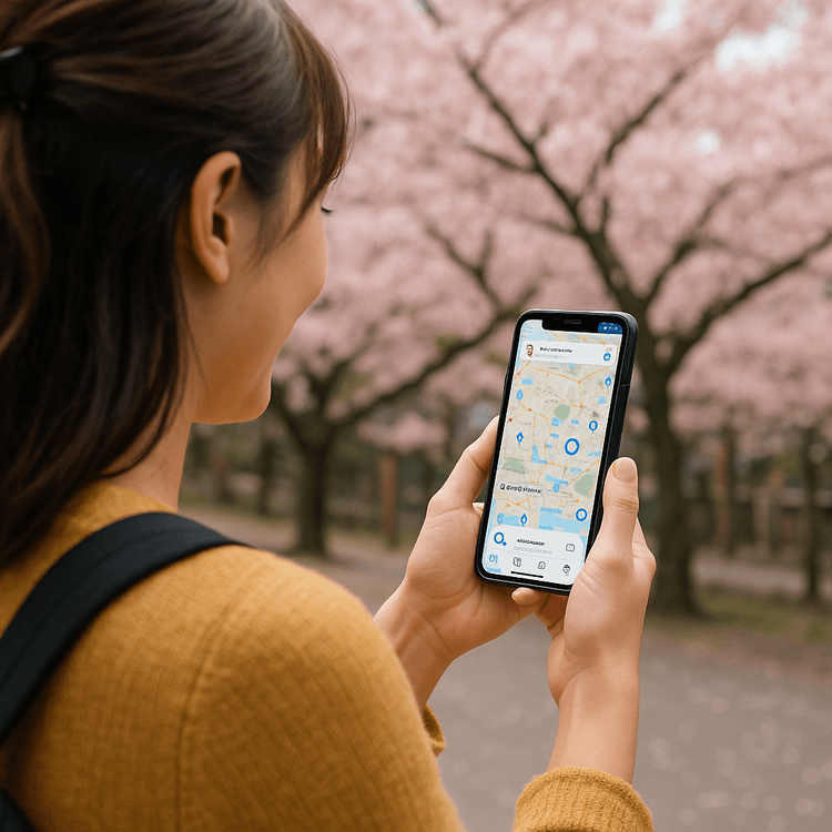 Travel content creator enjoying seamless mobile data with Yoho Mobile eSIM while traveling in Japan.