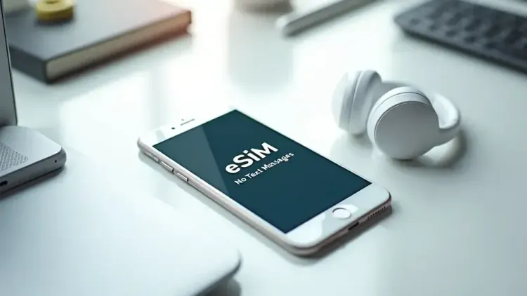 Smartphone with active eSIM profile showing settings, why cant new esim card receive text messages