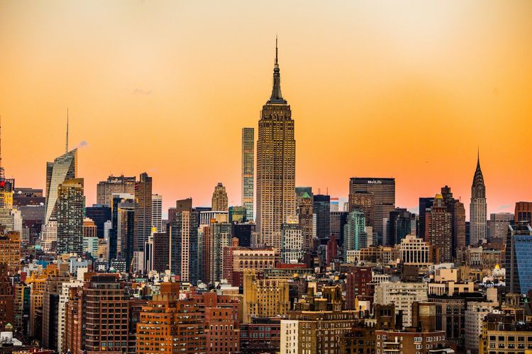 New York during the sunset