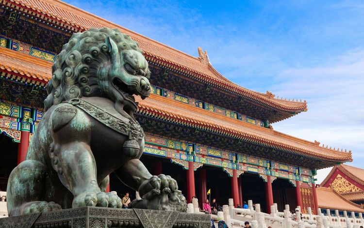 Statue in the Forbidden City in China