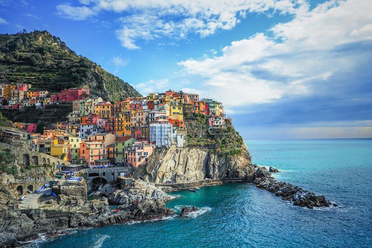 Aerial view of Cinque Terre