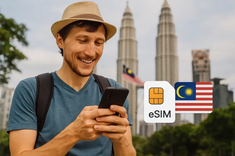 Man enjoying an eSIM in Malaysia