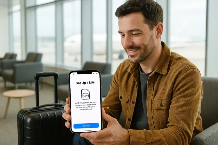 setting up your eSIM in the airport