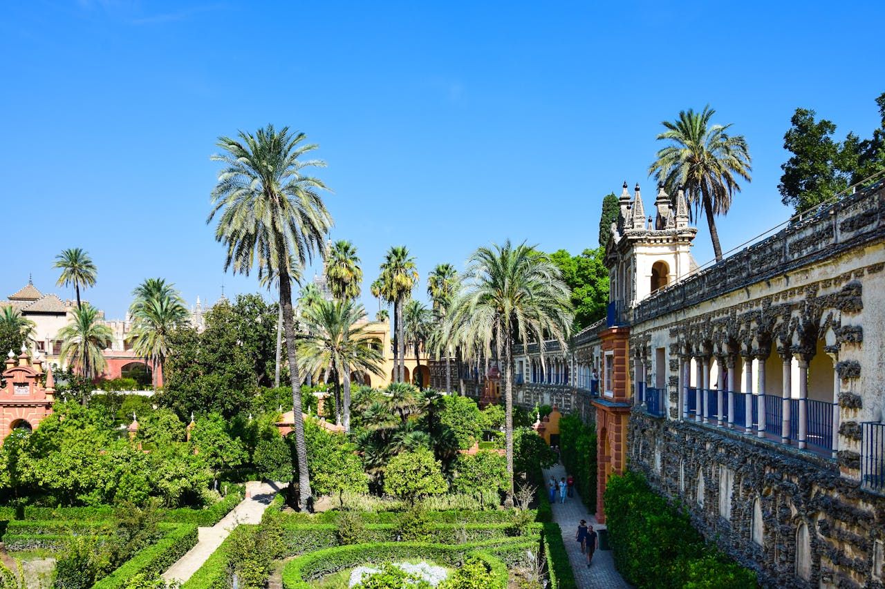 Garden in Seville Alcazar